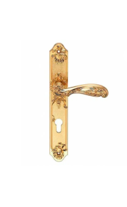 Ручка FLOR S. GOLD (CL) (на планке под ключевой цилиндр, матовое золото)