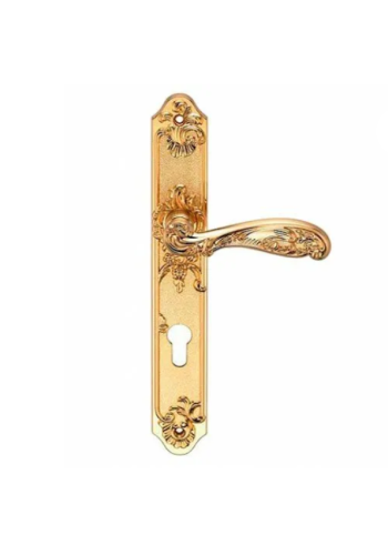 Ручка FLOR S. GOLD (CL) (на планке под ключевой цилиндр, матовое золото)