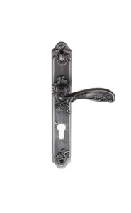 Ручка FLOR BL. SILVER (CL) (на планке под ключевой цилиндр, чернёное серебро)