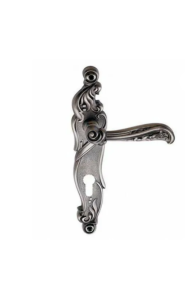 Ручка RIZO BL.SILVER (CL) (на планке под ключевой цилиндр, чернёное серебро)