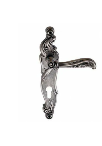 Ручка RIZO BL.SILVER (CL) (на планке под ключевой цилиндр, чернёное серебро)