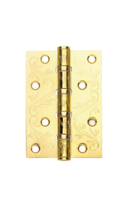 Петля универсальная с четырьмя подшипниками ADDEN BAU. 100X70X2.5 4BB FLO SATIN GOLD (цвет МАТОВОЕ ЗОЛОТО, цветочный орнамент)